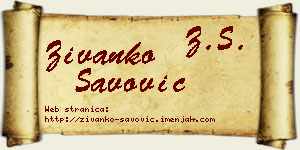 Živanko Savović vizit kartica